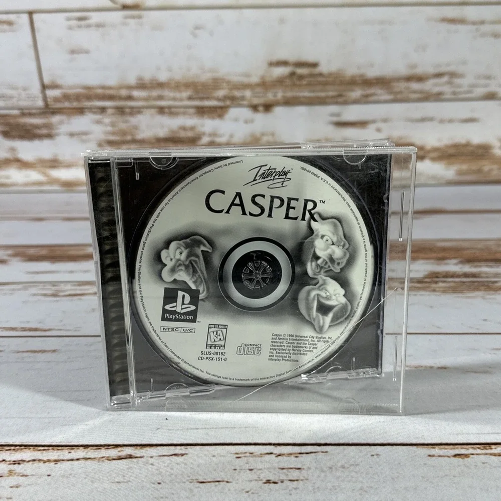 Sony PlayStation 1 PS1 Casper Black Label Tested Used No Manual